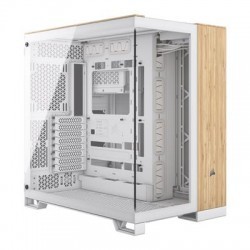 Corsair 6500X Mid Tower Dual Chamber PC Case White/Bamboo Wood