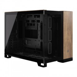 +NEW+Corsair 2500X Micro ATX Dual Chamber PC Case Black/Walnut Wood